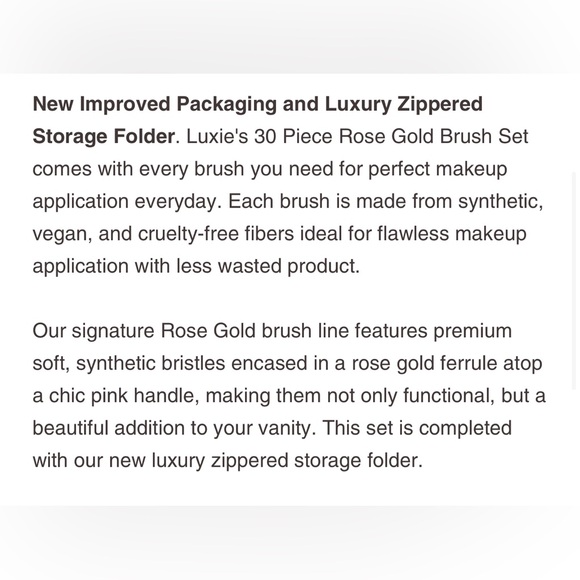 ✨ Luxie 30 Piece Rose Gold Brush Set - Picture 5 of 7